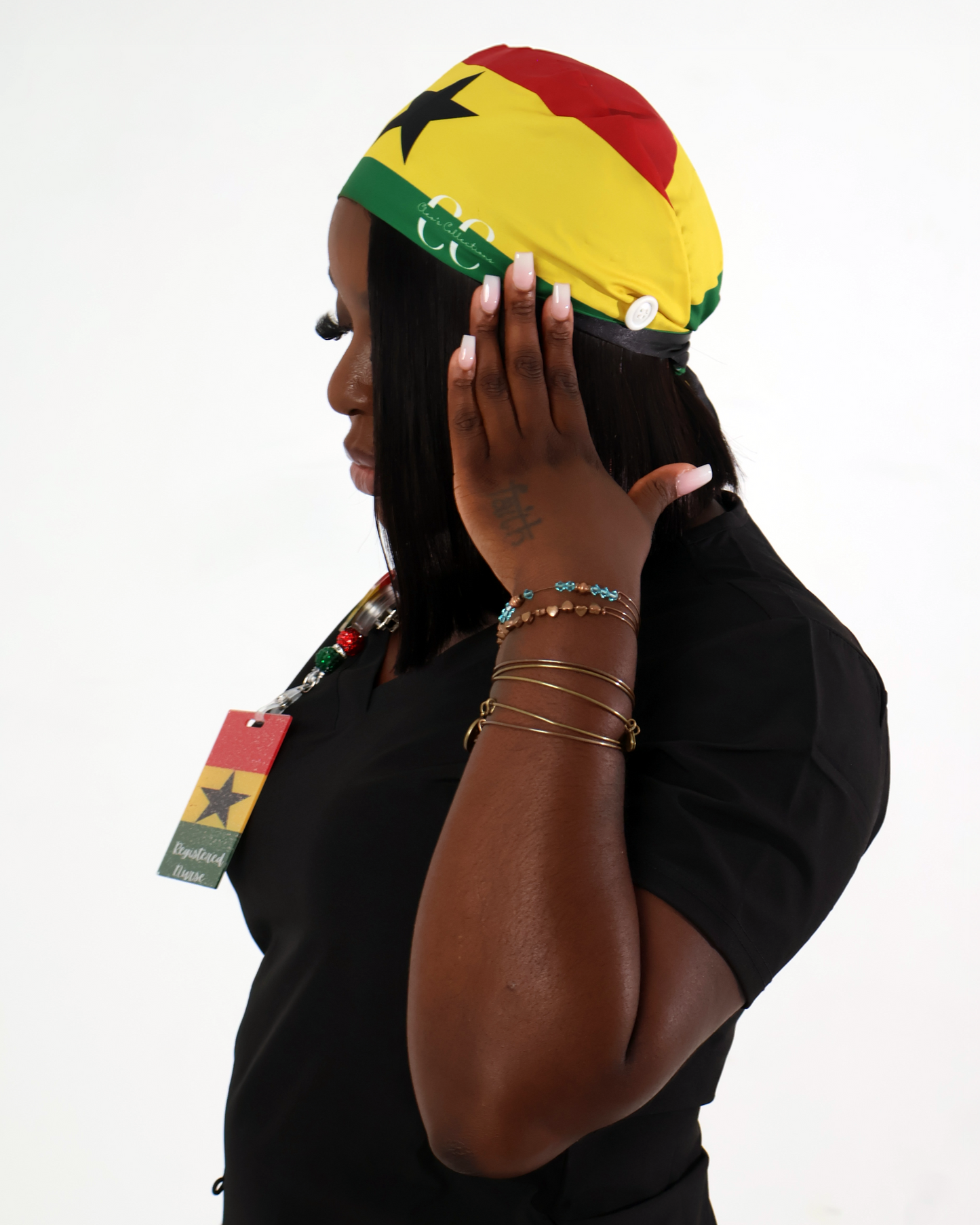 Ghana Flag Scrub Cap