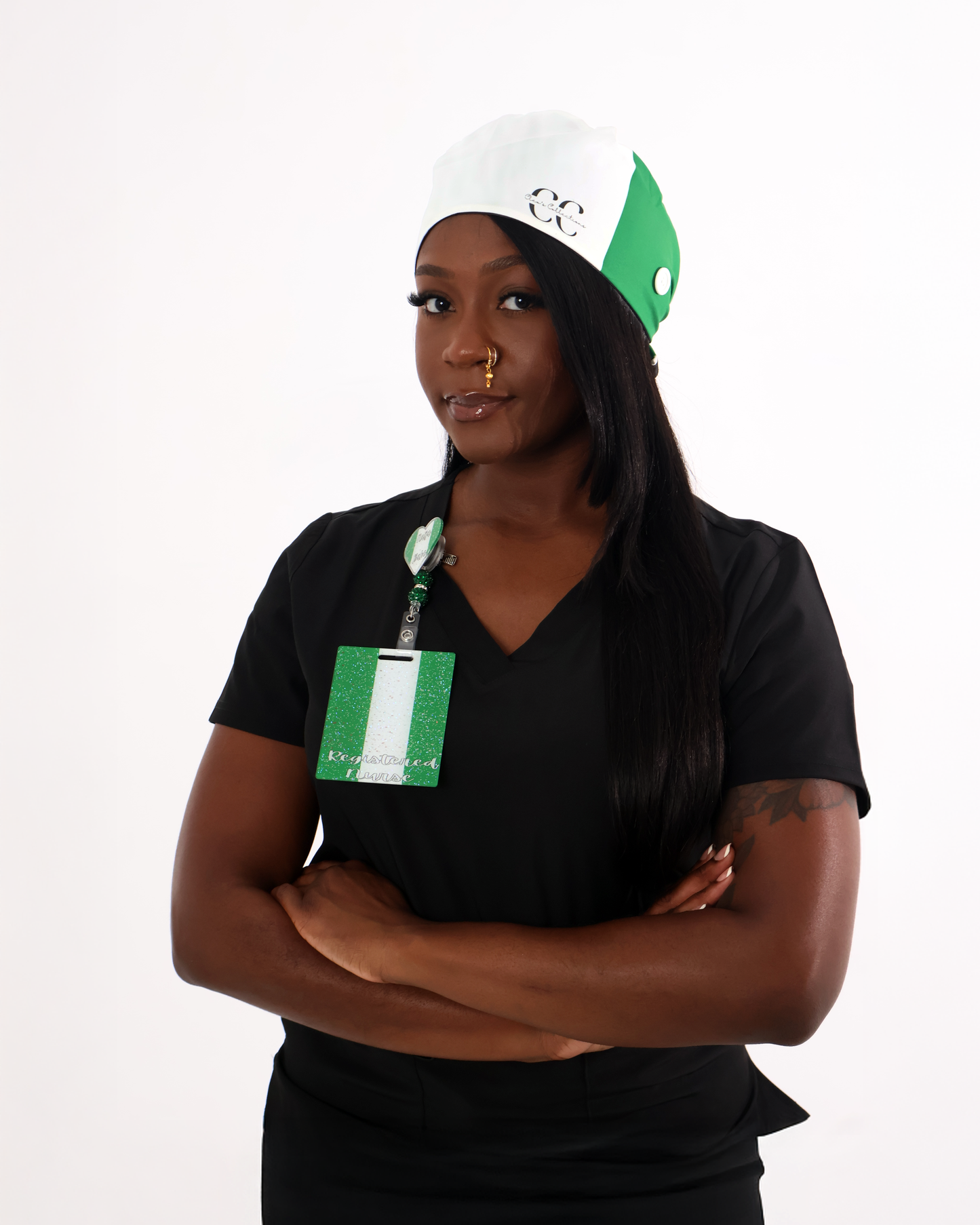 Nigeria Flag Scrub Cap