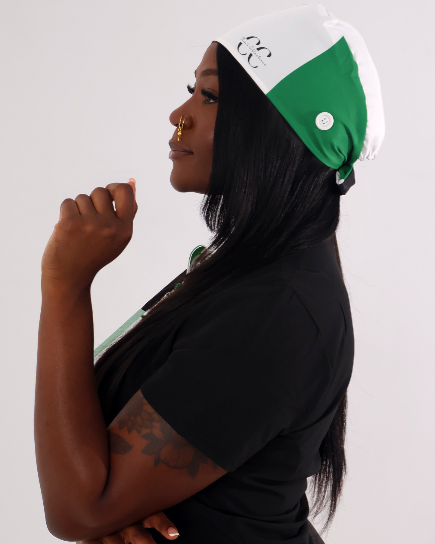 Nigeria Flag Scrub Cap